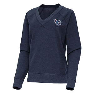 Women's Tennessee Titans Antigua Varsity Long Sleeve Polo Large Navy Heather