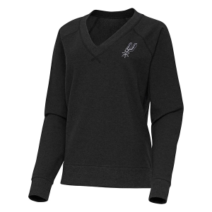 Women's San Antonio Spurs Varsity Antigua Long Sleeve T-Shirt XLarge Black Heather