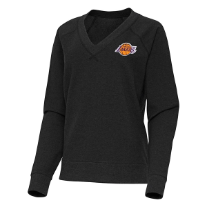 Women's Los Angeles Lakers Varsity Antigua Long Sleeve T-Shirt Medium Black Heather