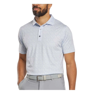 Men's FootJoy Vintage Floral Lisle Polo Large Ice Water / Periwinkle