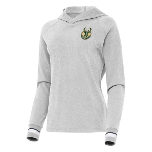 Women's Milwaukee Bucks Antigua Trek Hoodie Medium Grey Heather