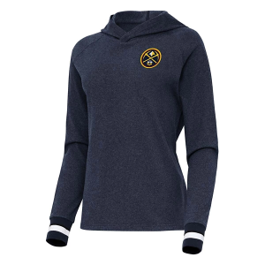 Women's Denver Nuggets Antigua Trek Hoodie Large Navy Heather