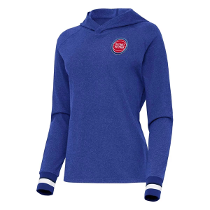 Women's Detroit Pistons Antigua Trek Hoodie Large Dark Royal Heather