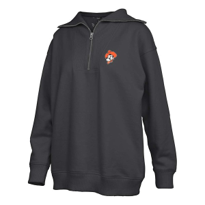 Oklahoma State Cowboys Pressbox Women's Thelma 1/4 Zip Small Black
