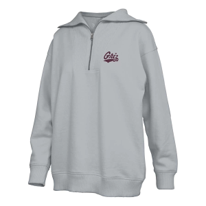 Montana Grizzlies Pressbox Women's Thelma 1/4 Zip Medium Grey Heather