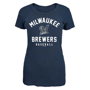 Women's Milwaukee Brewers Tonal T-Shirt 2XLarge Navy/White