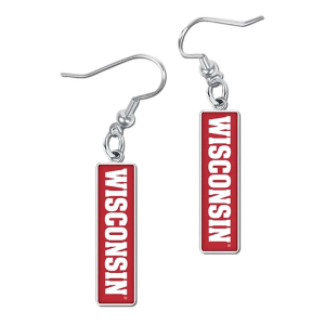 Wincraft Wisconsin Badgers Carded Rectangle Earrings