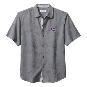 Kansas State Wildcats Tommy Bahama Point Palm Button Up 2XLarge Shadow