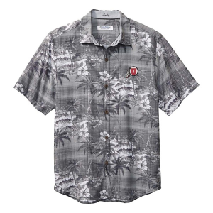 Utah Utes Tommy Bahama Point Isla Button Up Large Black