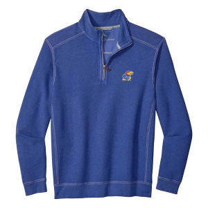 Kansas Jayhawks Tommy Bahama Montego 1/2 Zip 2XLarge Light Blue