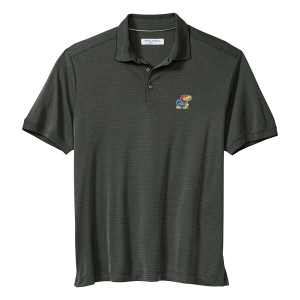 Kansas Jayhawks Tommy Bahama Bay Stripe Polo XLarge Cocoa