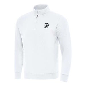 Brooklyn Nets Antigua Victory 1/4 Zip Medium White