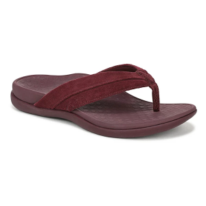 Women's Vionic Shore Flip Flop Sandals 10 Cherry Jubilee Suede