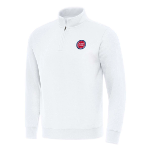 Detroit Pistons Antigua Victory 1/4 Zip Medium White
