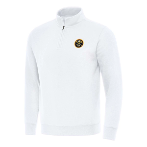 Denver Nuggets Antigua Victory 1/4 Zip Medium White