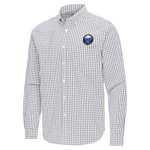 Buffalo Sabres Antigua Ellis Woven Long Sleeve Button Up Small Skyscraper/White