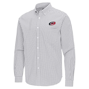 Carolina Hurricanes Antigua Ellis Woven Long Sleeve Button Up XLarge Skyscraper/White
