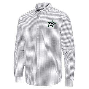 Dallas Stars Antigua Ellis Woven Long Sleeve Button Up XLarge Skyscraper/White