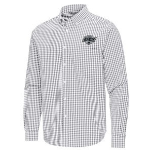Los Angeles Kings Antigua Ellis Woven Long Sleeve Button Up XLarge Skyscraper/White
