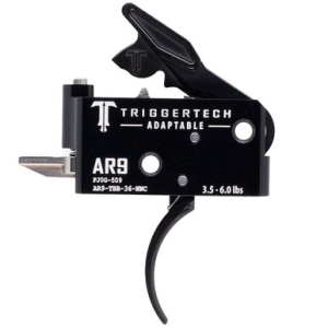 TriggerTech AR-9 Two Stage Adaptable Curved Black 3.5-6.0 lbs Trigger AR9-TBB-36-NNC - Triggertech