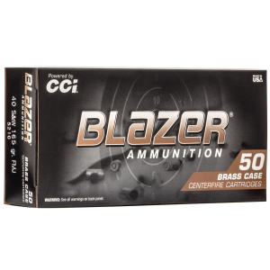 Cci CCI 5210 Blazer Brass 40 S&W 165 GR FMJ 50 Rounds - $18.99 at Fin Feather Fur Outfitters