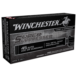 Winchester Super Supressed 45 Automatic 230 Grain 50 Rounds
