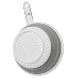 Sona SONA Collapsible Colander with Handle 8.85 x 13 Inch White/Gray - $4.99 at Fin Feather Fur Outfitters