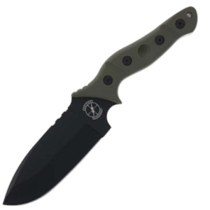 Sniper Bladeworks Sniper Bladeworks MAMU 5.5in Fixed Blade Knife Black/OD Green - $195.00 at Fin Feather Fur Outfitters
