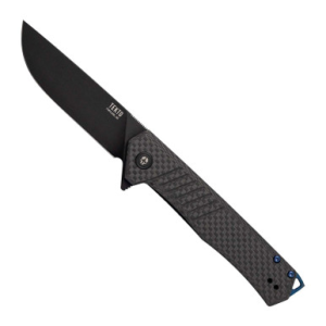 Tekto TEKTO F1 Alpha Folding Knife 3.1" D2 Carbon Fiber Blue Accents - $124.99 at Fin Feather Fur Outfitters