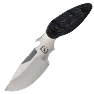 Sniper Bladeworks Sniper Bladeworks Skinner 4.3" Fixed Blade Black Micarta/Satin - $115.00 at Fin Feather Fur Outfitters