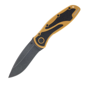 Kershaw Kershaw Blur Gold BlackWash Assisted Folding Knife 3.4 Inch - $99.99 at Fin Feather Fur Outfitters