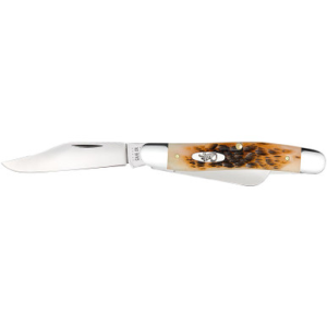 Case Knives Case 00128 Stockman Medium 2.92"/2.15"/1.90" Folding Clip/Sheepsfoot/Spey Plain Mirror Polished Tru-Sharp SS Blade/Peach Seed Jigged Amber Bone Handle - $78.99 at Fin Feather Fur Outfitters