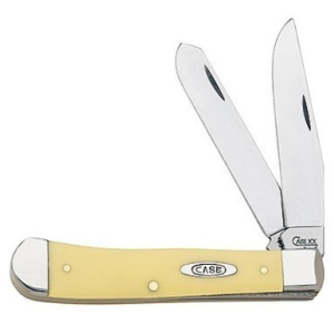 Case Knives Case Trapper Knife Clip and Spey Chrome Vanadium Blades Yellow Handle - $58.99 at Fin Feather Fur Outfitters