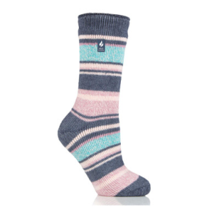 Heat Holders Heat Holders Women's Yasmine Multi Twist Stripe Socks Denim - $19.99 at Fin Feather Fur Outfitters