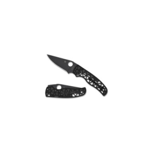 Spyderco Spyderco Edgerati Black Blade 3.57in Plain Edge Folding Knife - $273.75 at Fin Feather Fur Outfitters