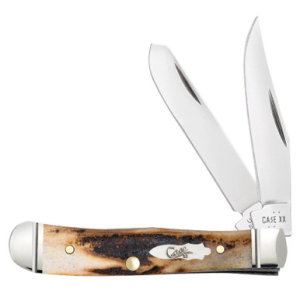 Case Genuine Stag Tiny Trapper Folding Knife with Gift Tin