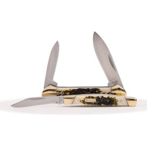 Buck Knives 379 Solo & 389 Canoe Imitation Stag Knife Set with Tin