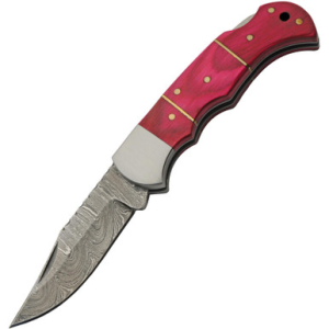 Szco SZCO Pink Damascus Folding Knife - $24.99 at Fin Feather Fur Outfitters