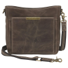 Buffalo Leather Slim Crossbody Purse Brown