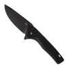 Tekto F3 Charlie Button Lock Folding Black G10 Handle D2 Drop Point Plain Black 3.8"