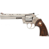 Colt Python 357 Mag/38 Spl 6" Barrel Stainless Finish & Frame Walnut Grips Red Ramp Front/Adjustable Rear 6rd