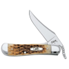 Case RussLock Folding Knife 2.7" Clip Point SSBlade Amber Bone Handle