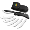 Outdoor Edge RL10C RazorLite 3.50" Folding Plain Black Oxide 420J2 SS Blade, Black TPR Handle