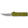 CobraTec Knives ODCTLWDNS Lightweight 3.25" OTF Drop Point Plain D2 Steel Blade/OD Green Aluminum Handle Includes Pocket Clip