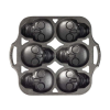 LODGE Skull Mini Cake Pan Cast Iron