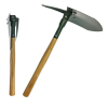 Sona Shovel - 24-1/4" 45 HRC Hardness Steel Shovel and Pick with Wood Handle