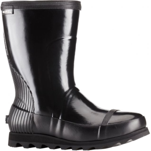Sorel Joan Rain Short Gloss Rubber Boot - Women's-Black/Sea Salt-Medium-9 Sorel Joan Rain Short Gloss Rubber Boot - Women's-Black/Sea Salt-Medium-9