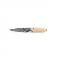 Brighten Blades Digger Not So Heavy Metal Knife w/Case, 2.5in, 8Cr13MoV Stainless Steel, Drop Point, Tan