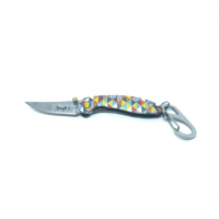Brighten Blades Laugh Keychain Folding Knife, 1.6in, 8Cr13MoV Stainless Steel, Clip Point