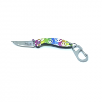 Brighten Blades Peace Keychain Folding Knife, 1.6in, 8Cr13MoV Stainless Steel, Clip Point